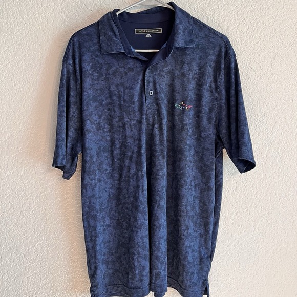 Greg Norman Black And Blue Golf Shirt. Men's Size‎ Large - Picture 1 of 7